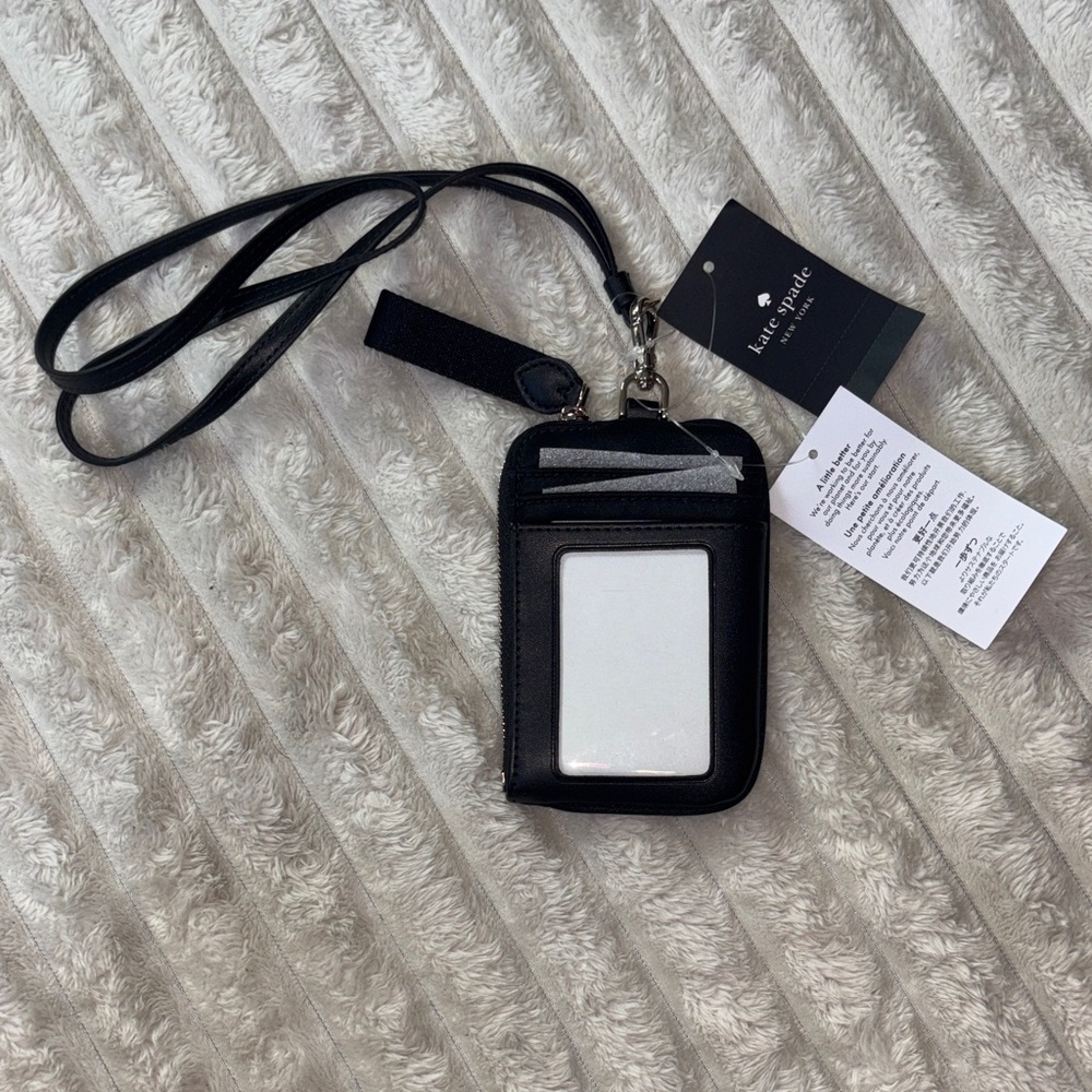 Kate Spade Black Card Holder with Strap